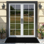 Yimobra Front Door Mat Outdoor Indoor Entrance, 100% Waterproof All-Season All Weather Doormat, Welcome Matt Outside Entry, Non Slip, Low Profile, Heavy Duty Patio Porch Floor Mats,47 x 24,Black