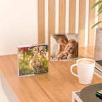 4 Pack Clear Booth Photo Frame 5'' x 5'', Perspex Square Picture Frame, Acrylic Photo Frame for 5x5, 4x4, 3x3 Picture Display, Frameless, UV Protection