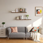 16’’Rustic Brown Floating Shelves for Wall Set of 4,Rustic Wood Shelf for Room Decor/Storage/Display,Small Bookshelf,Wall Mounted Hanging Shelves for Bedroom, Bathroom, Living Room, Kitchen