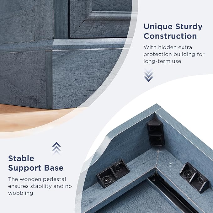 ACCOHOHO Farmhouse 9 Drawer Dresser for Bedroom, Blue