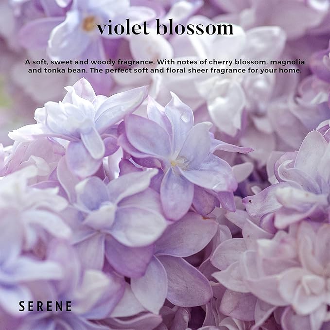 Hidden Label Large Scented Candle, Violet Blossom, 30oz 3 Wick Huge Candle, Serene Collection Slow Burn Natural Soy Candles for Home Scented