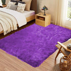 Goolela Faux Fur Rug 5x8 Area Rug Washable Rugs for Living Room Purple Rugs for Bedroom Girls Fluffy Carpet Fuzzy Shag Rug Plush Fluffy Rug Home Decor Rectangle