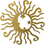 Riverside Designs Wacky Solar Moon Metal Wall Art Steel Outdoor Decor | Heavy-Duty and Waterproof | Made in USA (Gold, 24L x 24W)