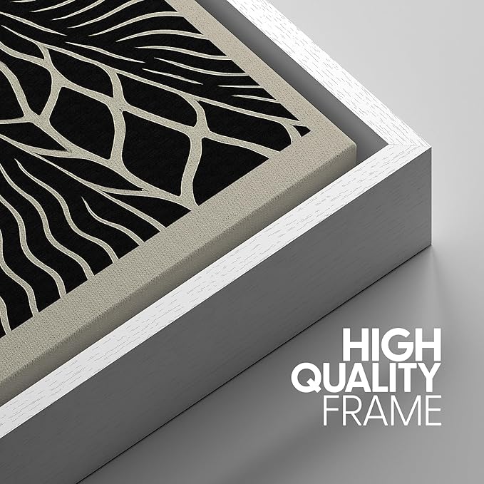 SIGNWIN Framed Canvas Print Wall Art Wildlife Portrait Giraffe, Elephant, and Bear Photography Modern Art Minimalist Black and White for Living Room, Bedroom, Office - 24"x36"x3 White