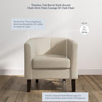 BELLEZE Accent Barrel Chair, Set of 2 Faux Leather Round Club Tub Sofa Corner Chair with Flared Legs and Cozy Soft Padding for Living Room Bedroom Waiting Room - Beige