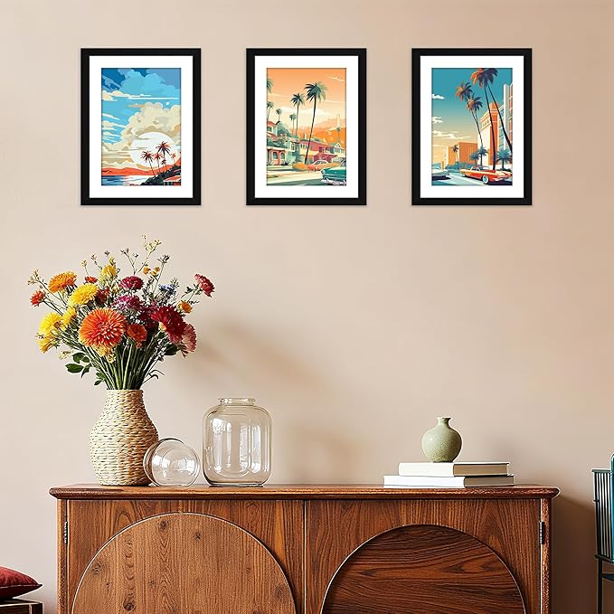 FIXSMITH 9x12 Picture Frame Set of 4, Photo Frame with HD Plexiglass, Display Pictures 6x8 with Mat or 9x12 Without Mat, Black Picture Frames Collage Wall Decor, Gallary Wall Frame