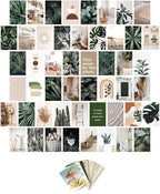 NGETC 50PCS Wall Collage Kit Double-Sided Printed Botanical Illustration Tarot Aesthetic Pictures Retro Wall Art Hippie Room Wall Decor Boho Postcards Pack Nature Posters for Adults Teen Girls Room