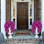 Artificial Bougainvillea Faux Flowers Plants Baskets for Outdoor Outside Summer Decoration, 3 PCS Fake Silk Long Hanging Vines UV Resistant Realistic for Front Door Porch Patio Balcony, Purple