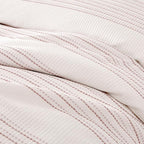 Amazon Basics Waffle Weave Microfiber 2-Piece Duvet Cover Set, Includes 1 Duvet Cover and 1 Pillow Sham, Twin, Pink Striped