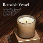 LAFCO New York Holiday Signature Fall Candle, Pumpkin Seed & Sandalwood - 15.5 oz - 90-Hour Burn Time - Reusable, Hand Blown Glass Vessel - Made in The USA