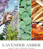 AOOVOO Lavender Amber Candles - 22 oz Scented Candles, Aromatherapy Candle, Soy Candle for Home Scented