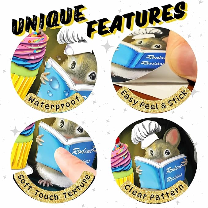 Adorable Pastry Mouse Reading Book Wall Sticker Decal – Kids Room, Classroom, Home Decor, Bookcase, Book Lover Gift, Children's Bedroom, Nursery, Cute Mouse, MICESTERPIECE