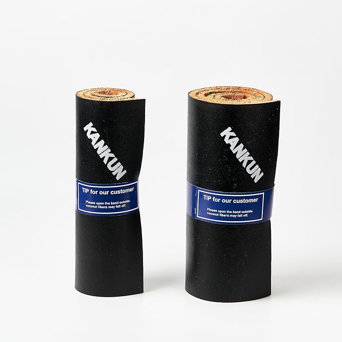 KANKUN Coco Coir Door Mat with Heavy Duty Backing, Welcome Doormat (17" x 30"), Doormat Entrance (Welcome Double)