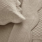 Calla Angel Sage Garden Luxury Pure Cotton Matelasse Quilt, King, Coffee