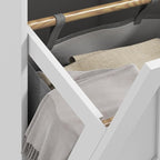 HOMCOM Tilt Out Laundry Hamper Cabinet with 2 Removable Baskets, Freestanding Bathroom Storage Cabinet with 2 Drawers, Trash Can Cabinet for Living Room, Laundry Room, White