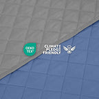 Martex Reversible Coverlet – Full Queen Size Quilt - Lightweight Full Size Bedding– Durable Queen Size Quilts for Bed – Soft - Easy Care Bedding – Ceil Blue/Gray