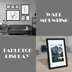 9x12 Black Picture Frames set of 3, Made of Wooden and Glass Photo frame - Displays Picture 6x8 with Mat or 9 x 12 without Mat, Desktop & Wall Collage Frame set