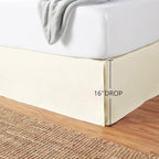 Amazon Basics Lightweight Pleated Bed Skirt, Full, Beige, Solid