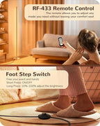 EDISHINE LED Corner Floor Lamp, Set of 2 Minimalist Dimmable Light with Remote, 57.5" Tall Standing Lamp for Living Room, Bedroom, Home Office, 7 Color Temperature 2700-6000K (Gold)