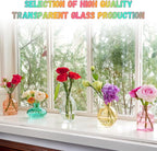 Color Bud Vases in Bulk - Set of 24 Mini Glass Bud Vases for Centerpieces, Colored Glass Vases, Colorful Bud Vase Set, Small Vases for Flowers, Modern Vase for Home, Wedding, Party Table Decor