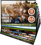 10 Pack 4x6 Magnetic Picture Frames for Refrigerator - Magnet Picture Frames for Fridge - Clear Magnetic Photo Sleeve - 4 x 6 Magnetic Frame Photo Magnets - Magnet Frames Holder - Locker Picture Frame