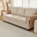 HAOMAIJIA Non-Slip Couch Armrest Covers for Sofa,Fuzzy Couch Arm Covers Set of 2,Washable Thick Soft Recliner Chair Arm Cover Protectors (Khaki, 23" x 23" 2 Pack)