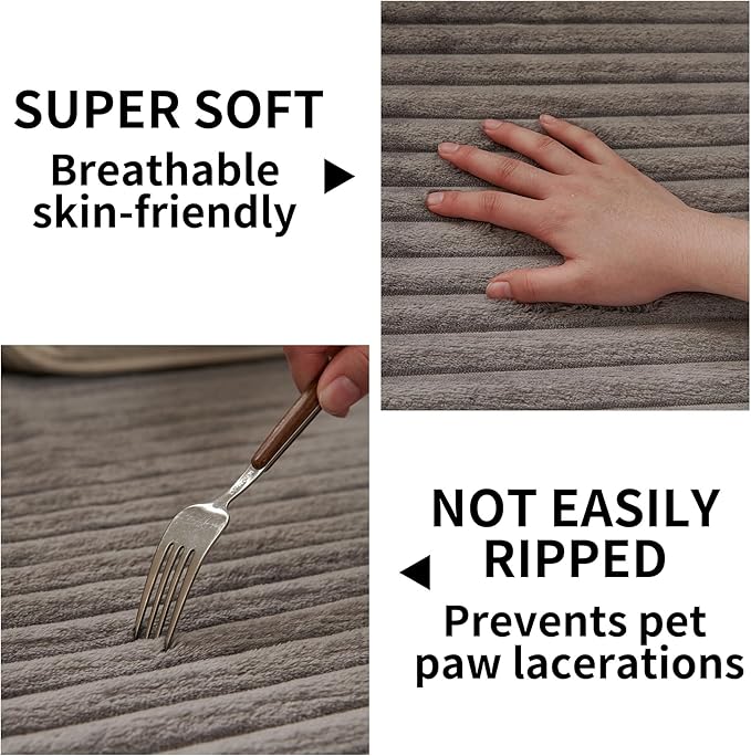 HAOMAIJIA Waterproof Couch Cover for Dogs Washable,Fuzzy Pet Couch Covers for Sofa,Thick Soft Dog Bed Cover Non-Slip Couch Covers for 3 Cushion Couch Sofa Pet Friendly (Grey, 35" x 82")