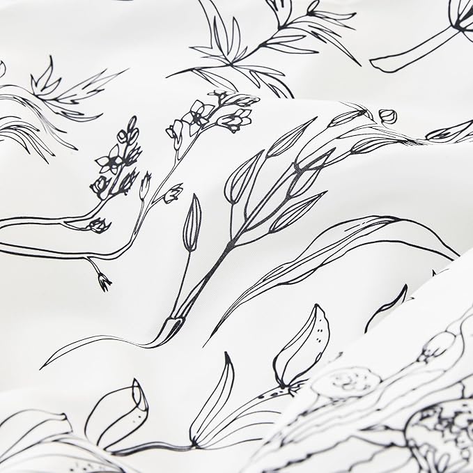 Love's cabin White Twin Size Comforter Set - Twin XL Size Dorm Bedding, 2 Pieces Cute Floral Bedding Comforter Set, Reversible Botanical Flowers Comforter, 1 Comforter & 1 Pillow Sham