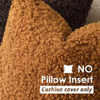 Foindtower 2 Pieces 20x20 Inch Orange, Faux Fur Throw Pillow Cover Accent Sherpa Furry Pillow Covers Fuzzy Soft Pillowcases Cozy Sheepskin Decorative Fleece Cushion Case for Bed Couch Living Room