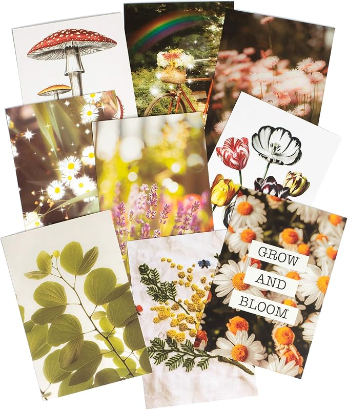 Artivo Wall Collage Kit Aesthetic Pictures, Cottagecore Wall Collage Kit, Bedroom Decor for Teen Girls, Nature Boho Collage Kit for Wall Aesthetic Posters, 50 Set 4x6 inch, Photo Collection
