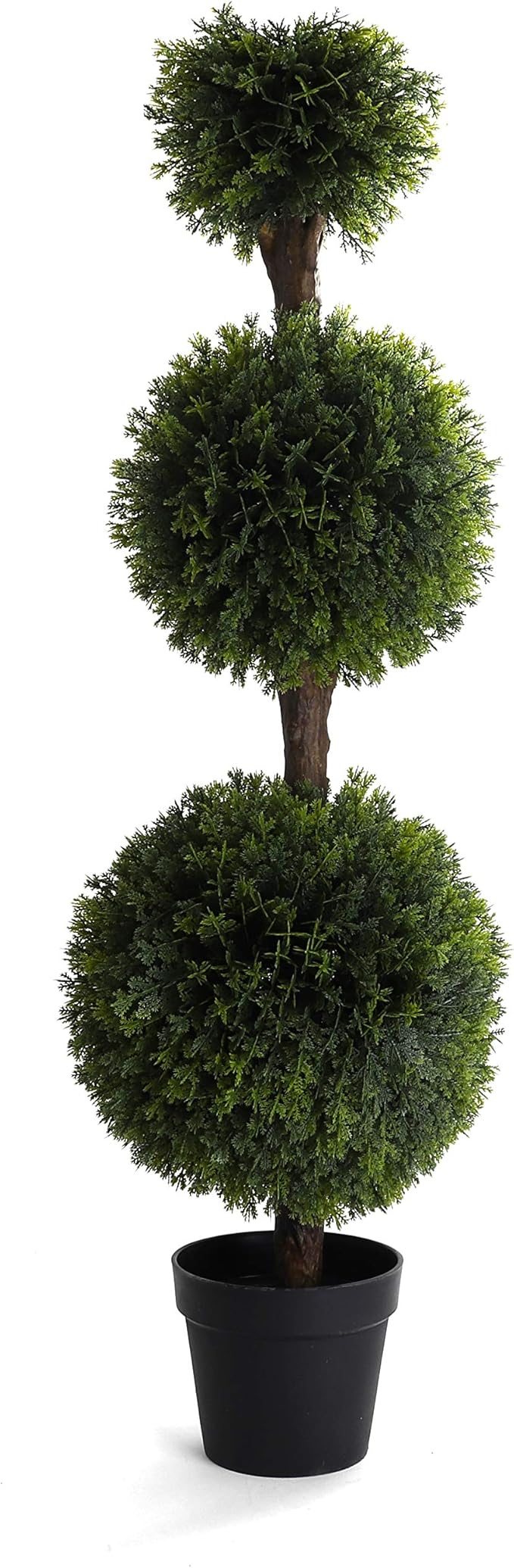 Bornbridge Artificial Cypress Topiary Ball Tree - 4' Cypress Ball Tree - Indoor/Outdoor Topiary Trees (1 Pack)