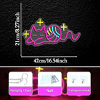 Star Cat Neon Sign with Dimmer Switch,Colorful Ball Neon Light Pink Cat Light up Sign for Bedroom Kids Room decoration (16.54 * 8.27In)