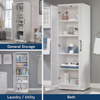 Sauder HomePlus Storage Cabinet/ Pantry cabinets, Soft White finish