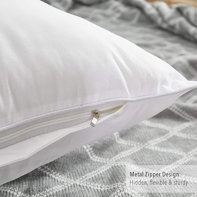 Oubonun 30 x 30 Pillow Inserts (Set of 2) - Euro Pillow Inserts with 100% Cotton Cover - 30 Inch Square Interior Sofa Pillow Inserts - Decorative Pillow Insert Pair - White Couch Pillow