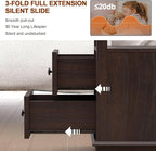 HIFYOBRO Narrow End Table with Flip Top Charging Station Set of 2, Side Table with 2 Drawers, Type-C & USB Port & Power outlets, Wooden Storage Cabinet for Living Room and Bedroom (Espresso)