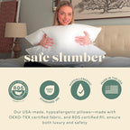 ComfyDown 50/50 Down Feather Blend ComfyDream Bed Pillow for Sleeping, Egyptian Cotton Cover, Made in USA, Twin Size