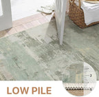 Area Rugs 8x10 for Living Room Bedroom, Modern Abstract Machine Washable Large Soft Sage Green Rug, Low Pile Floor Carpet with Non Slip Backing for Dining Room, Light Sage Mint Green