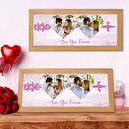 Gifts for Him/Her - Personalized Photo Frame with Love Design, Wall Mount or Tabletop Display, Romantic Gifts for Boyfriend Girlfriend Anniversary Birthday Valentine's