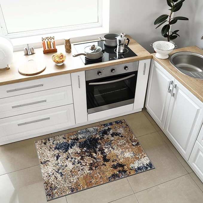 Keen Home Design Area Rugs - 2x3 Non-Shedding, Abstract Rugs for Kitchen, Living Room, Bedroom, Dining Room, Entryway - Size: 2' x 3', Multi