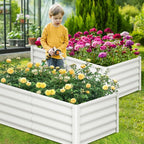 Large Outdoor Planter Boxes Kit Set of 2,6x3x1.5ft Galvanized Raised Bed Planter with Open-Ended Base Design, Elevated for Outdoor Plants, Durable Raised Bed for Gardening,Green