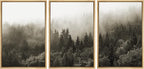 SIGNWIN Framed Canvas Print Wall Art Woodland Nursery Decor Set Fog & Mist Over Blue Pine Tree Forest Nature Modern Art Rustic Landscape Colorful for Living Room, Bedroom, Office - 16"x24"x3 Natural