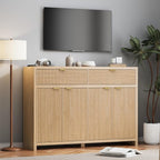 Fluted Sideboard Buffet Cabinet with Storage Drawers, 55" Large Accent Storage Cabinet for Entryway, Kitchen, Living Room - Wood