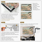 SIGNWIN 46"x72" Extra Large Framed Wall Art Japanese Ukiyo-e Landscape, Timeless Mt. Fuji Scene for Zen-Inspired or Asian-Style Interiors for Home Living Room Bedroom Decor (Frame Assembly Required)