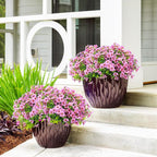 24 Bundles Artificial Flowers for Outdoors & Indoors – UV Resistant Faux Plastic Plants for Garden, Patio, Porch, Window Box, Home Decor – Lush & Vibrant Fake Flowers, Pink