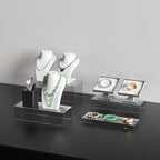 Clear Riser Display Shelf 3pcs, Desktop Rectangular Acrylic Display Shelves Storage Organizer, Acrylic Stands for Funko Pop Figure, Bags, Shoes, Spice Jars, Skincare, Cosmetics - 12-2'', 3'',