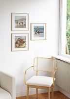 HAUS AND HUES Solid Oak Wood 16”x16” Picture Frames Matted to 12”x12” Set of 3 - Beige Square Frames 16x16, 16 x 16 Print Frames, Natural Wooden 16x16 Picture Frames Square (Beige Oak Frames)