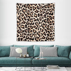 HZOHNAGO Leopard Print Tapestry Rustic Brown Leopard Wild Animal Printed Wall Tapestry Painting Wall Hanging for Bedroom Living Room Dorm 60" W x 60" H