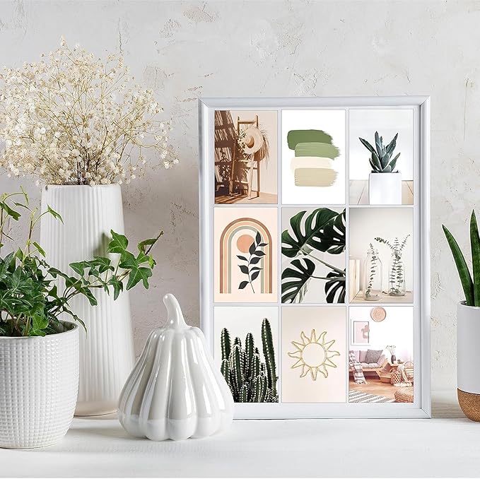 NGETC 50PCS Wall Collage Kit Double-Sided Printed Botanical Illustration Tarot Aesthetic Pictures Retro Wall Art Hippie Room Wall Decor Boho Postcards Pack Nature Posters for Adults Teen Girls Room