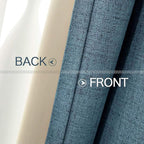 MIULEE Linen Texture Curtains for Bedroom Solid 100% Blackout Thermal Insulated Dusty Blue Curtains Grommet Room Darkening Curtains/Draperies for Living Room Nursery 52x108 Inch (2 Panels)