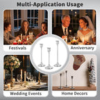 CHILL RECIPE Silver Taper Candle Stick Holders Tall Candle Holder, Vintage Candlesticks Holder Bulk for Home Decor Table Centerpiece Dining Party Festival Decorations (2 Set 6Pcs)